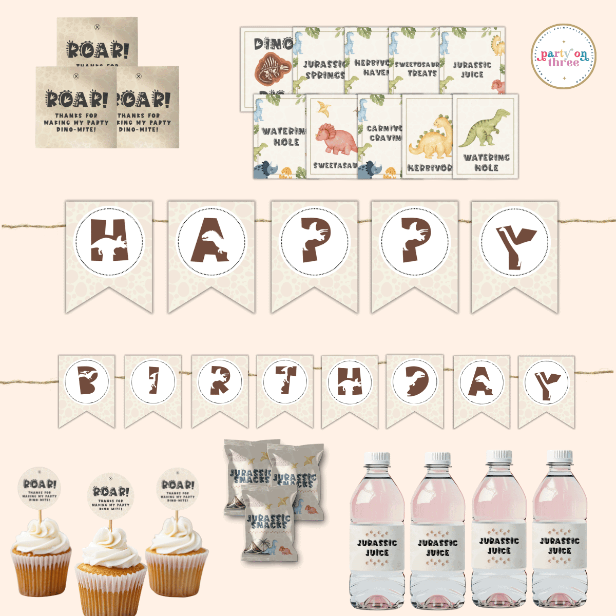 Dinosaur Birthday Party Printables (Free!)