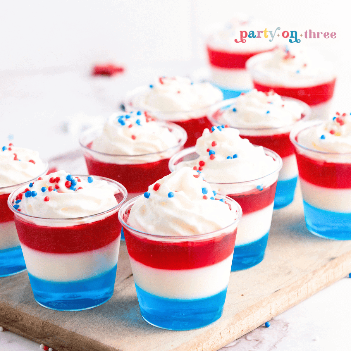 Red White and Blue 4th of July Jello Shots