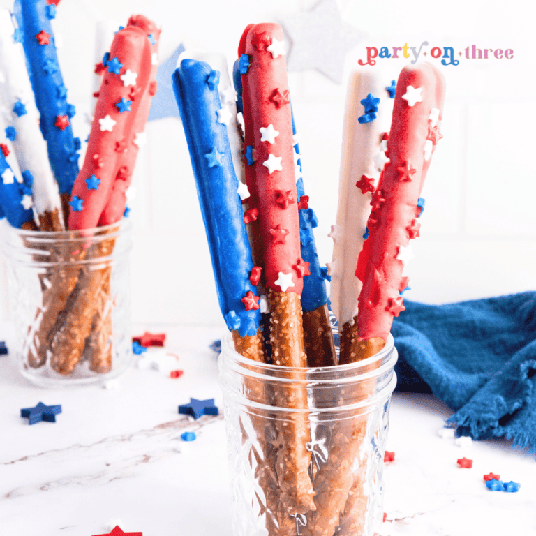 Red White and Blue Dipped Pretzels