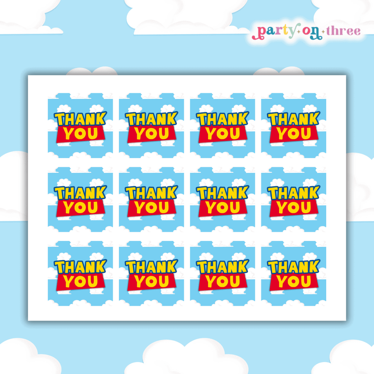 Free Printable Toy Story Thank You Tags