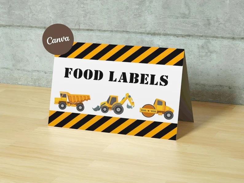 Construction-Themed Food Labels