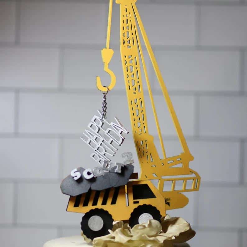 Crane Cake Topper Happy Birthday