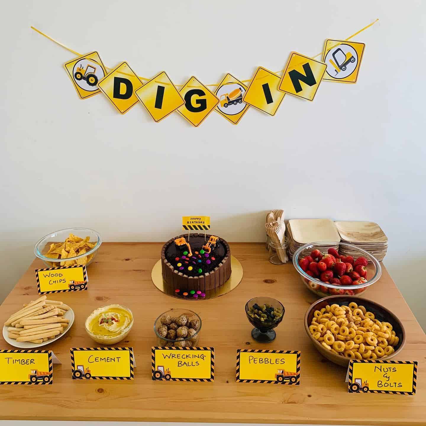 Dig In Snack Station Construction Theme