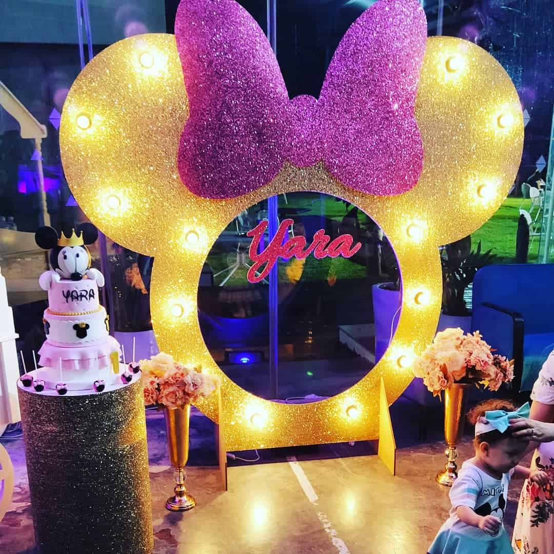 Giant Glitter Minnie Birthday Frame