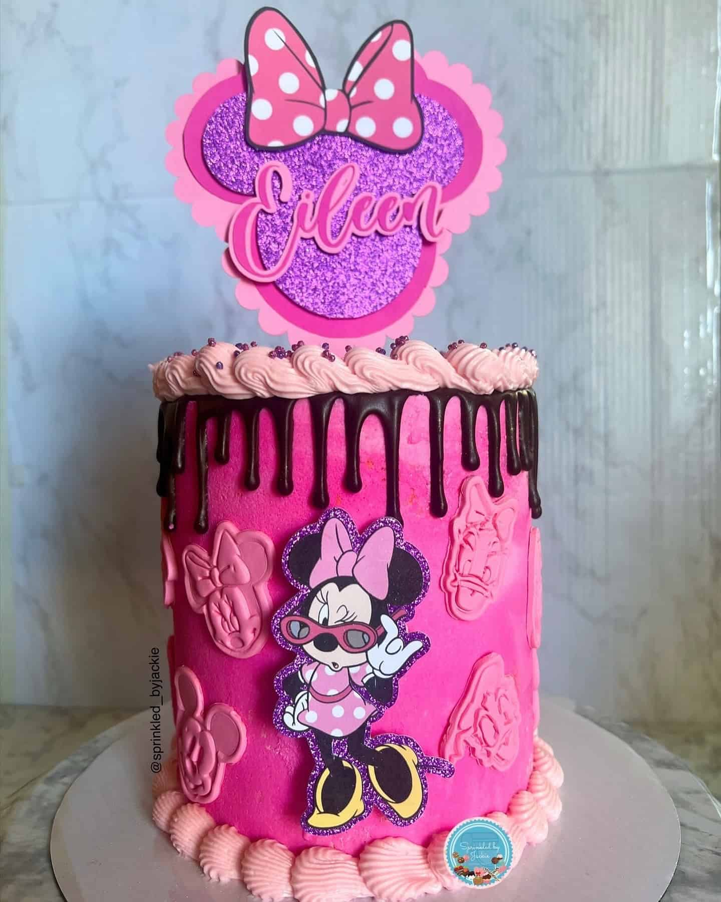Hot Pink Minnie Mouse Birthday Cake