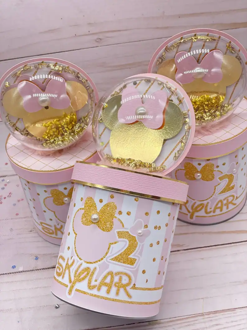 Minnie Mouse Pink and Gold Party Favors
