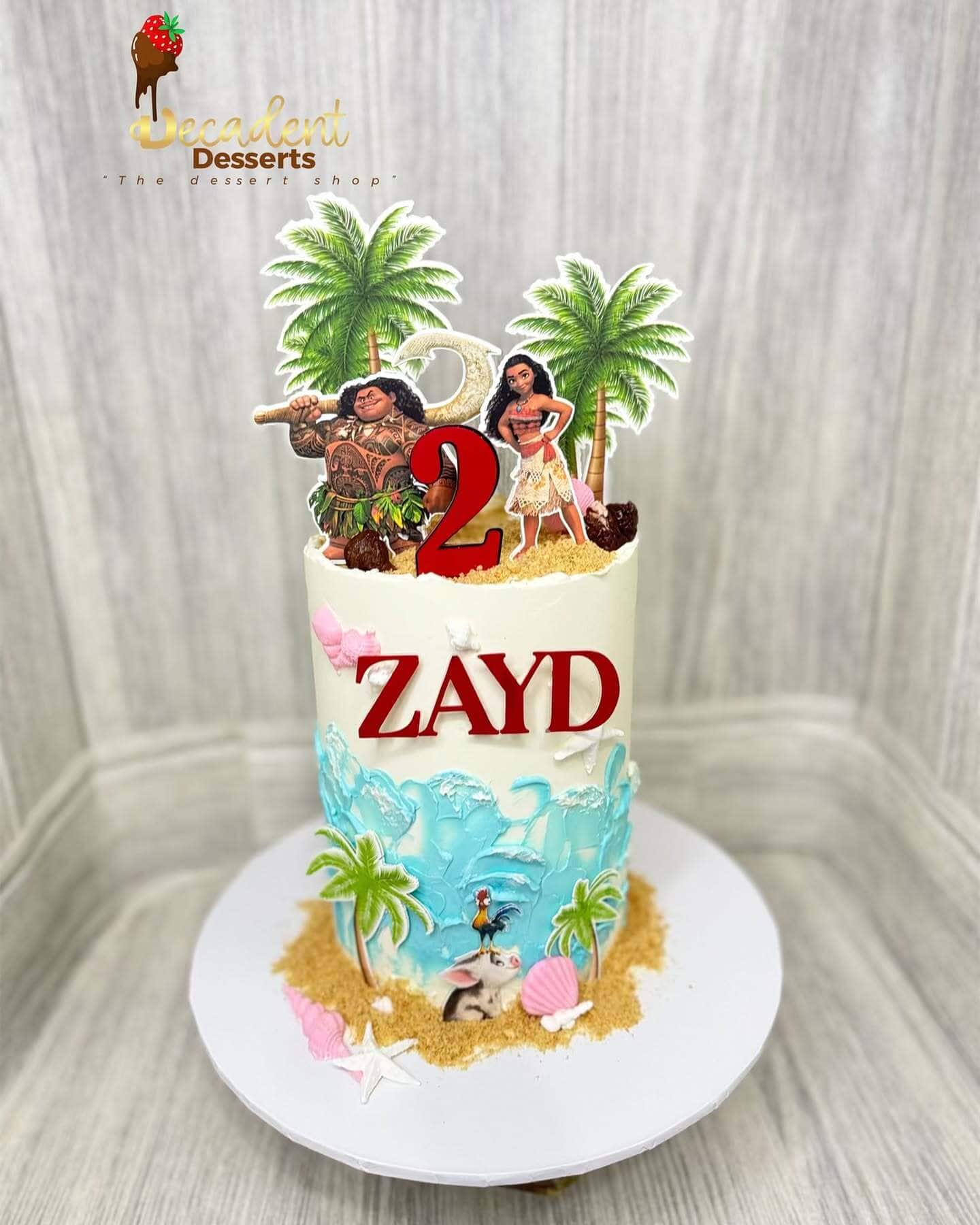 Moana Beach Cake with Characters