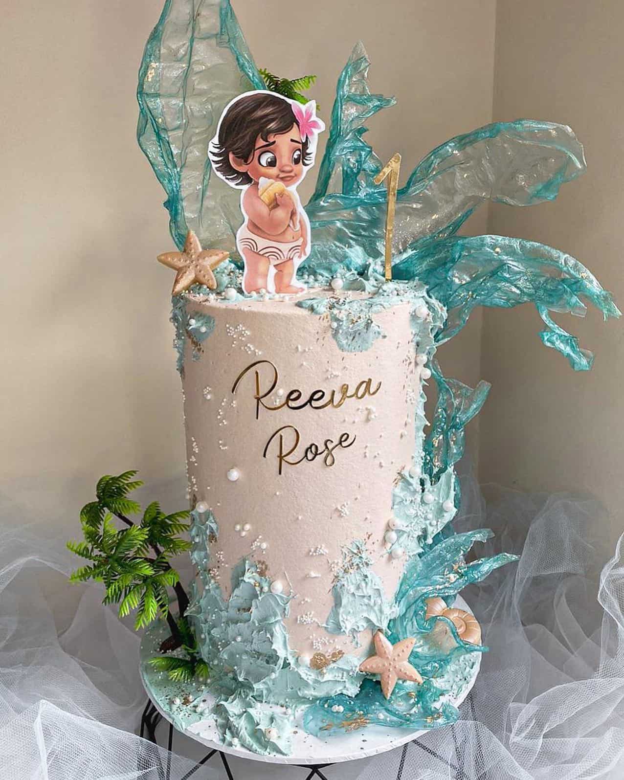 Moana Ocean Wave Birthday Cake