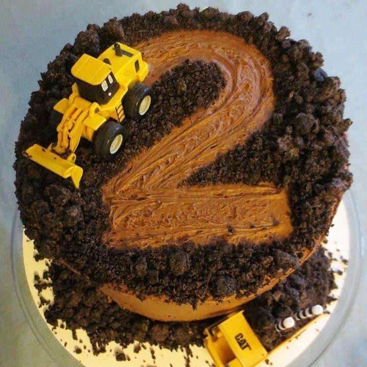 Number 2 Bulldozer Cake