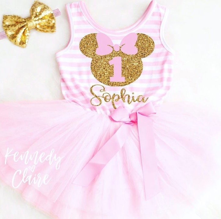 Pink and Gold Minnie Birthday Outfit