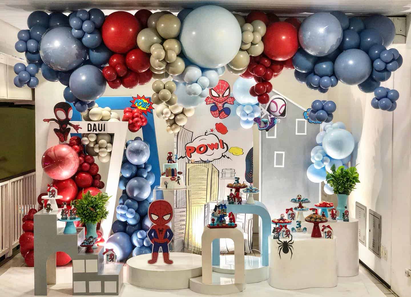 Spiderman Birthday Party with Number 7