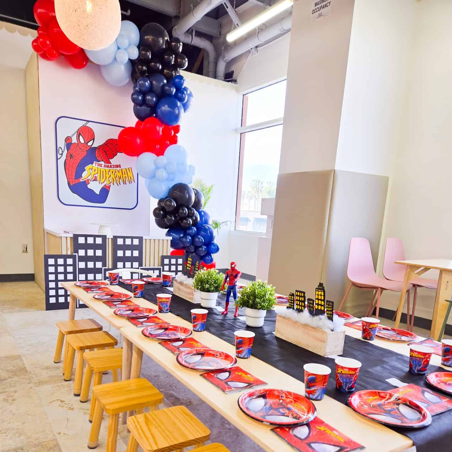 Spiderman Birthday Table Setup