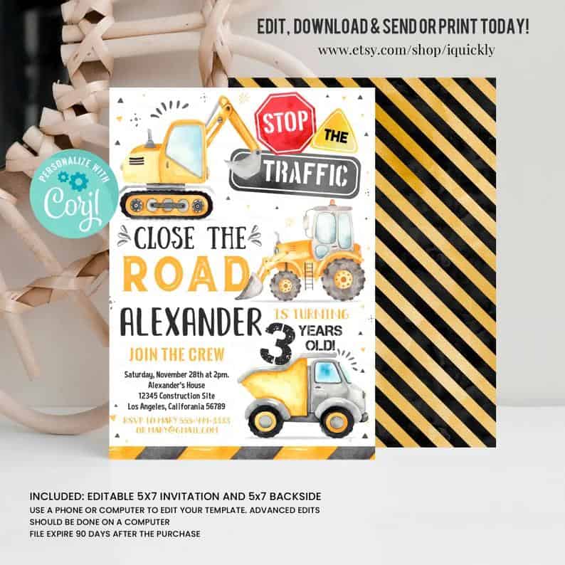 Stop the Traffic Construction Invite