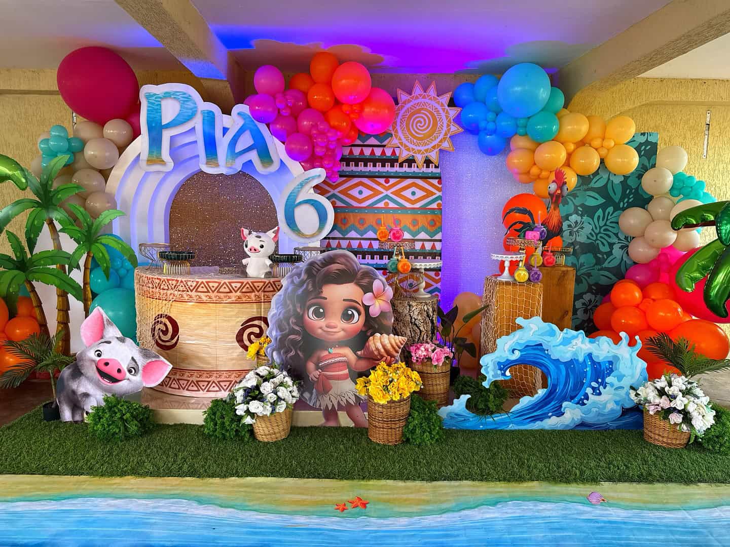 Tropical Moana Birthday Backdrop