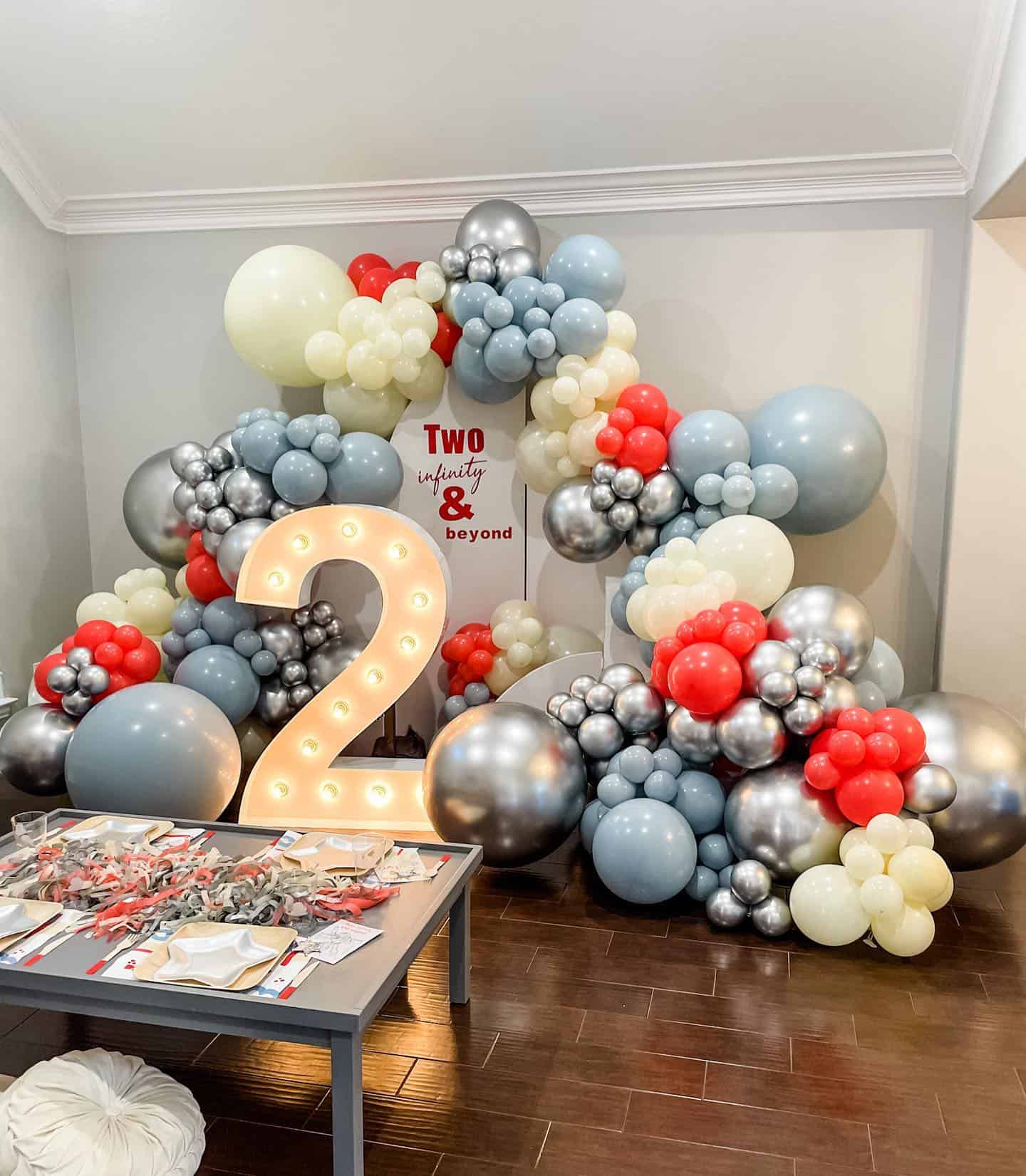 Two Infinity and Beyond Balloon Display