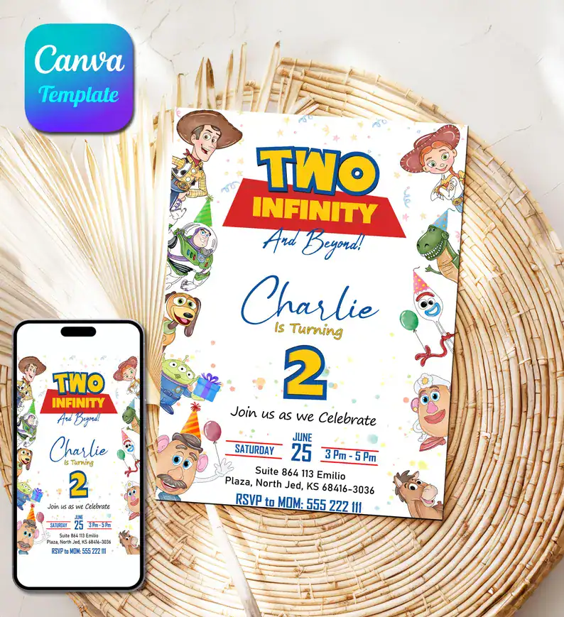Two Infinity and Beyond Invitation Template