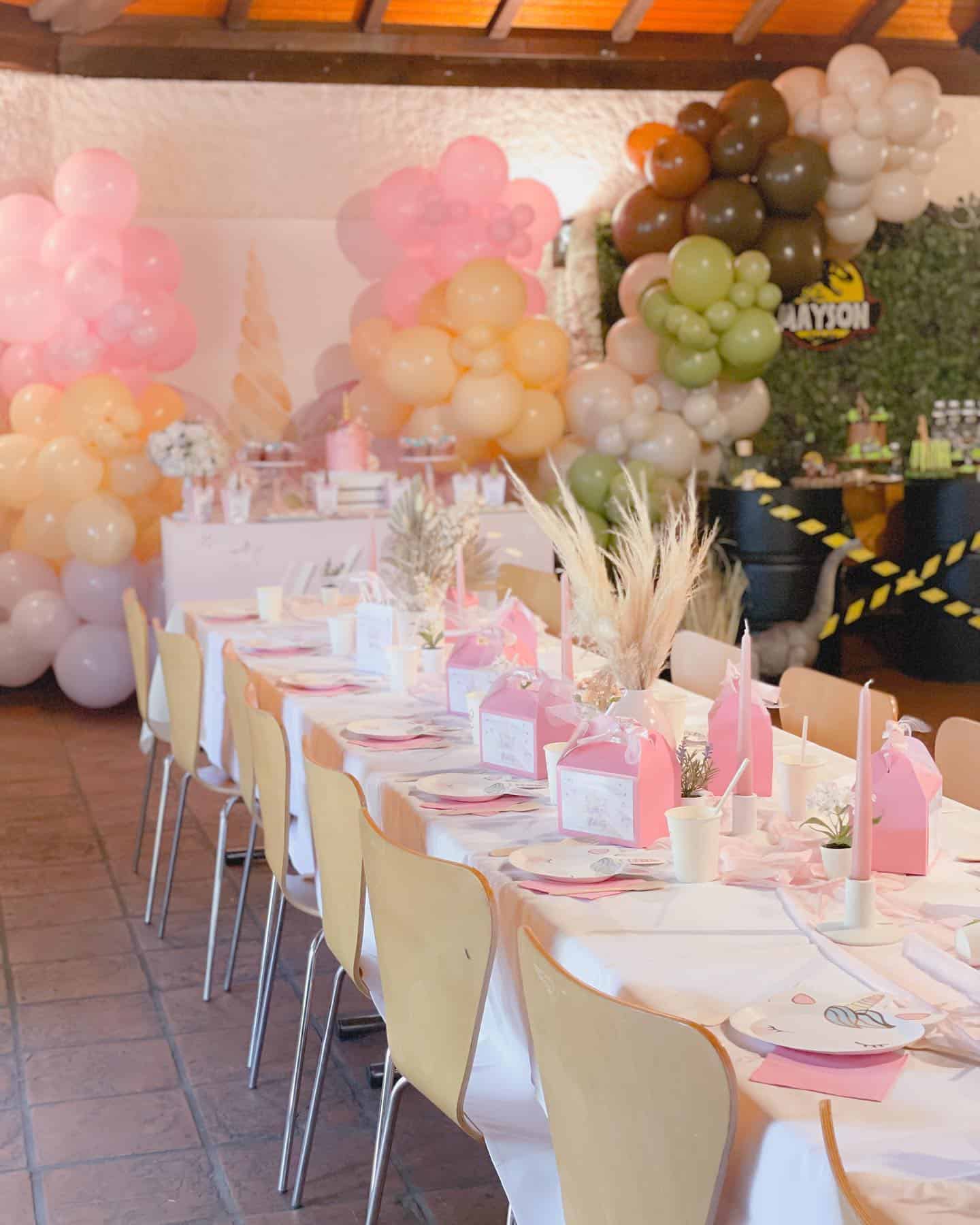 Unicorn Party Dining Setup