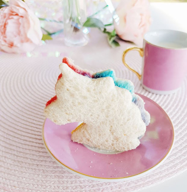 Unicorn Shaped Rainbow Sandwich