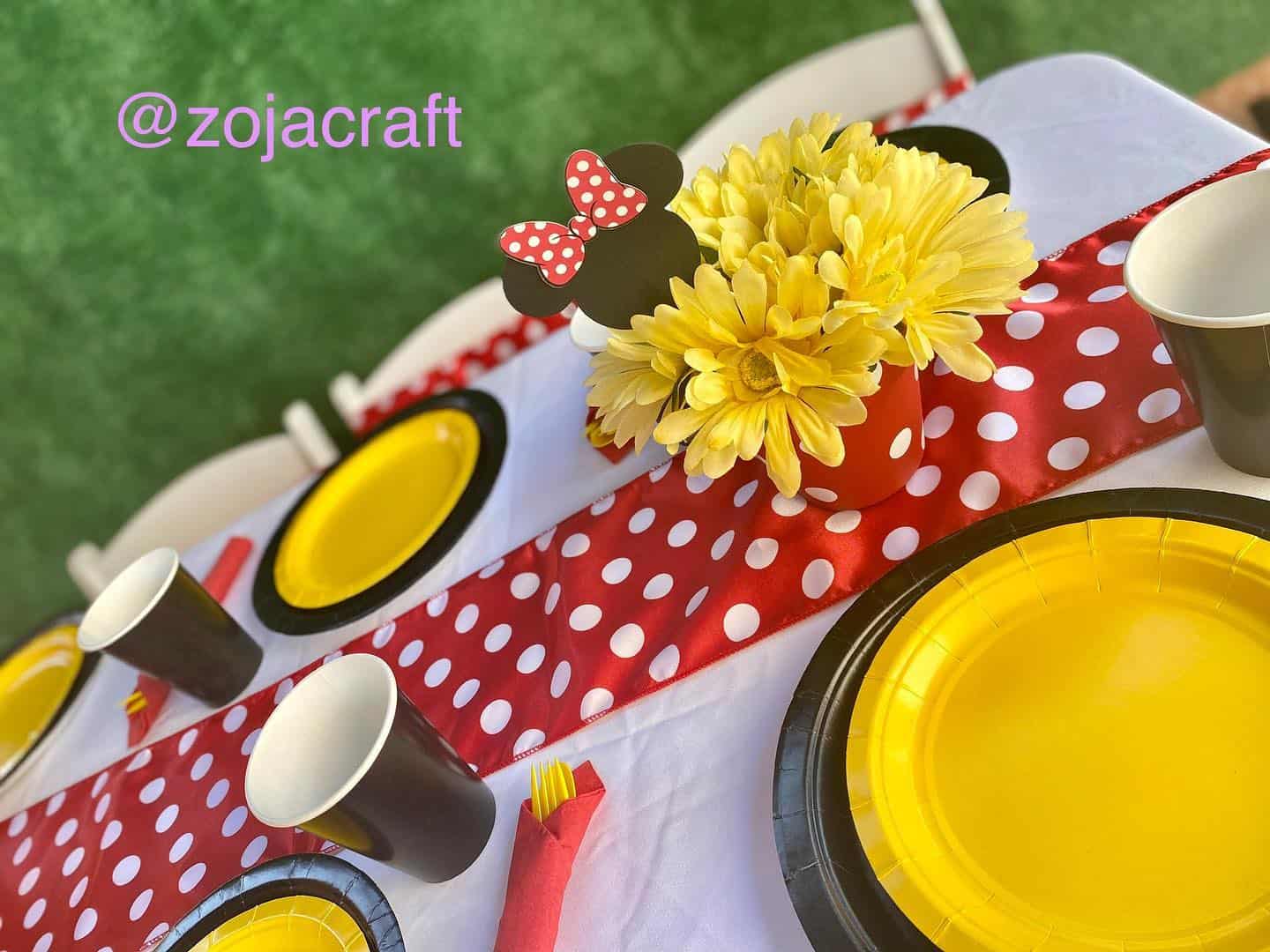 Yellow & Red Minnie Table Decor