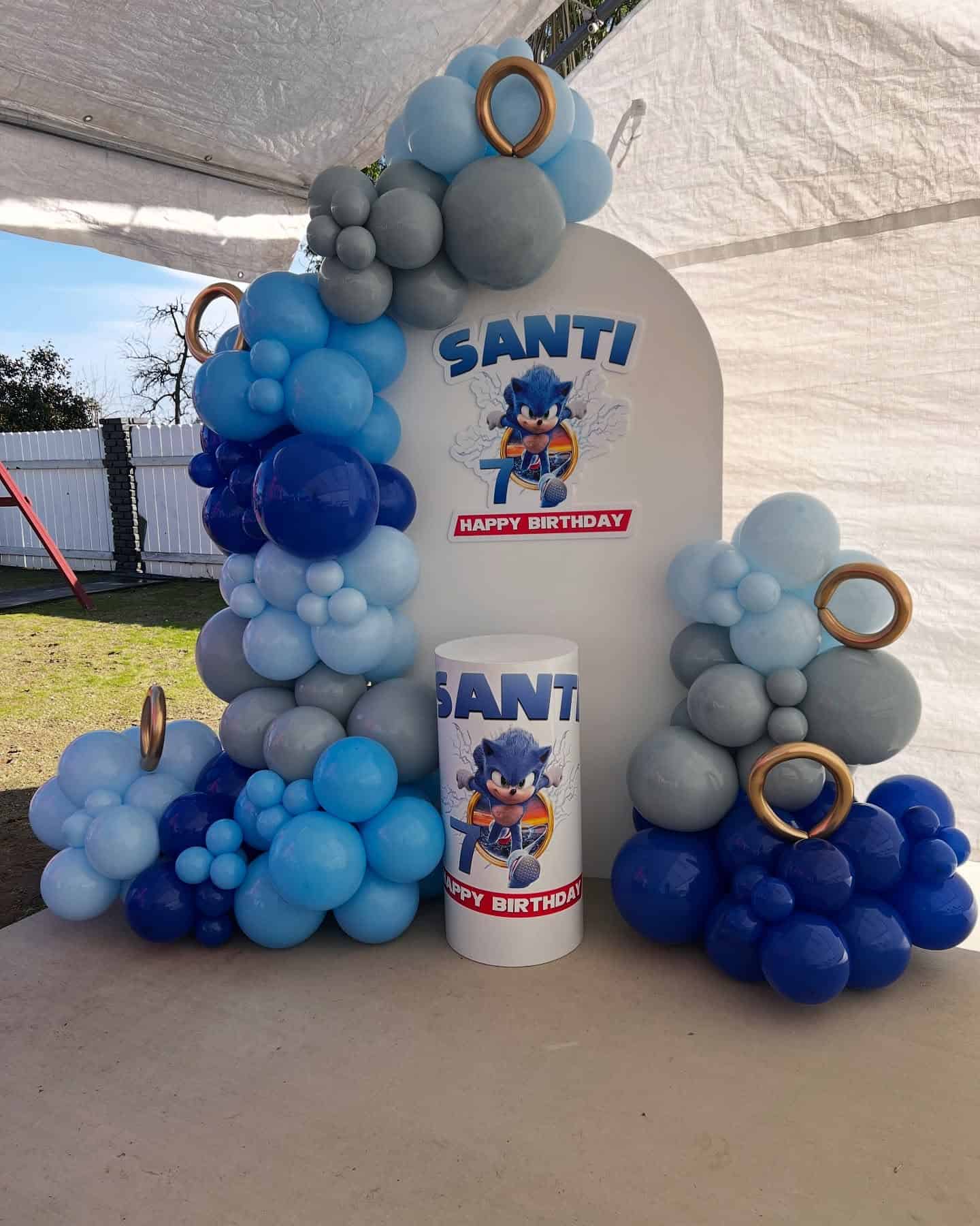 Blue & Gray Sonic Balloon Display