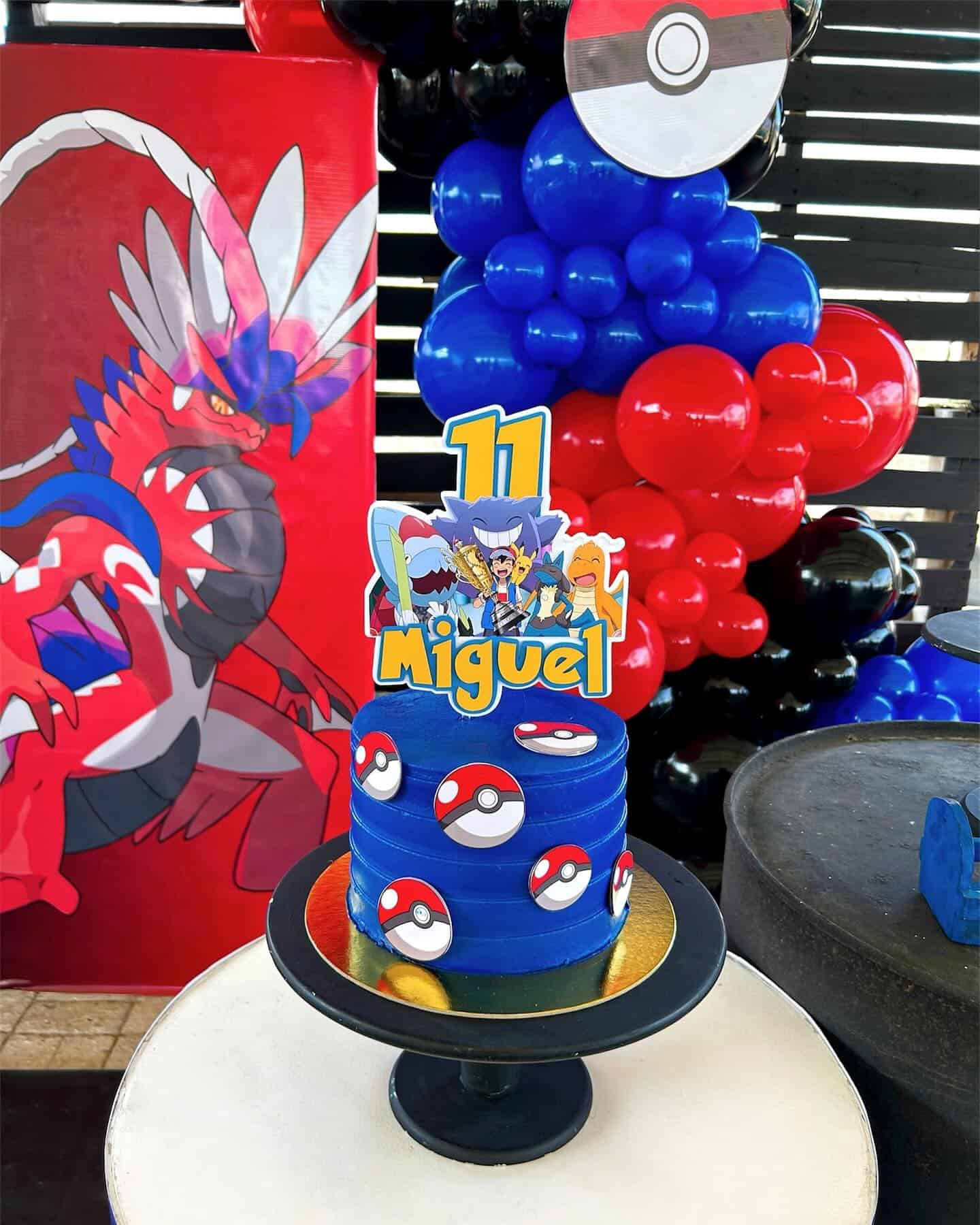 Blue Pokémon Cake With Topper