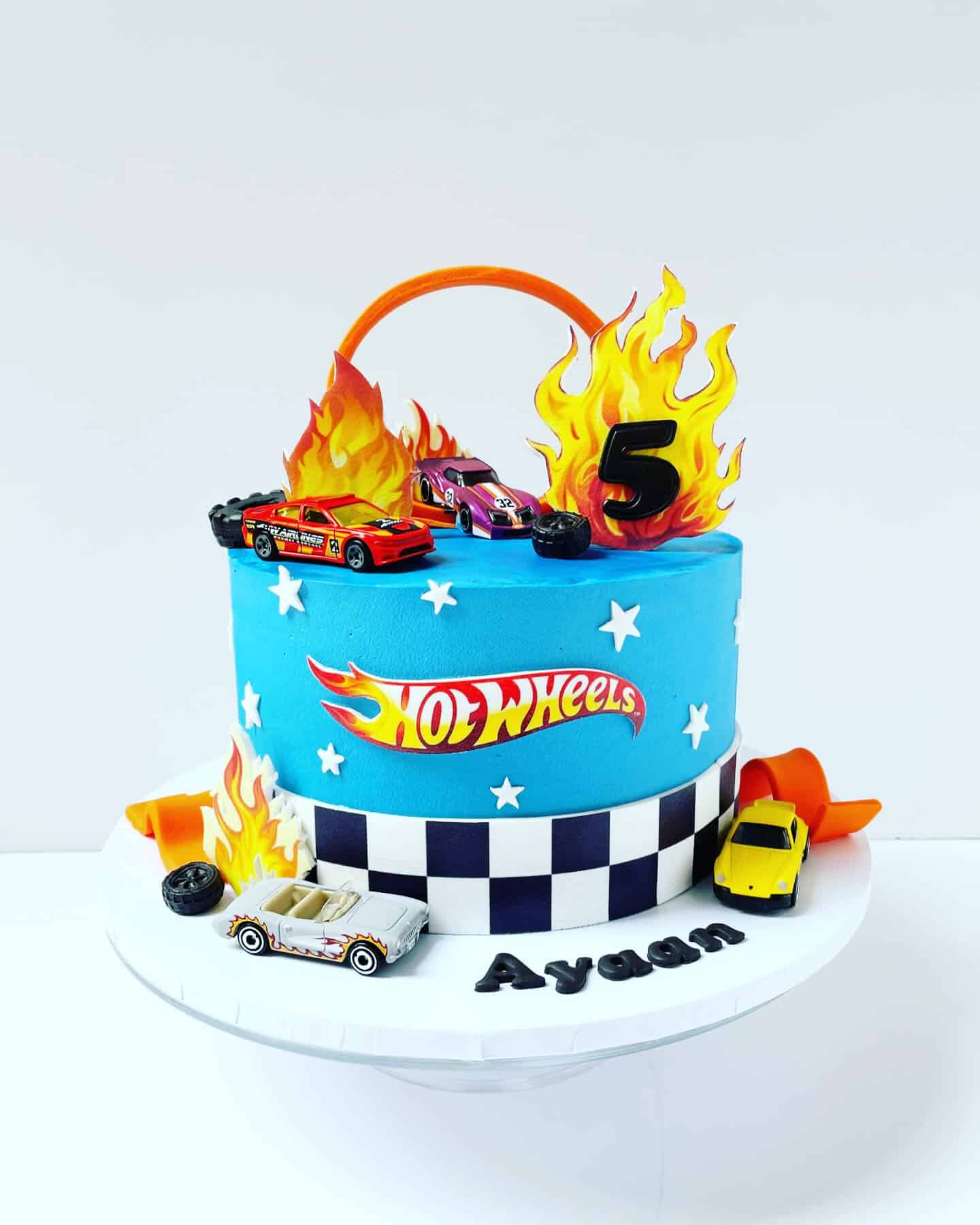 Custom Hot Wheels Birthday Cake with Toy Cars