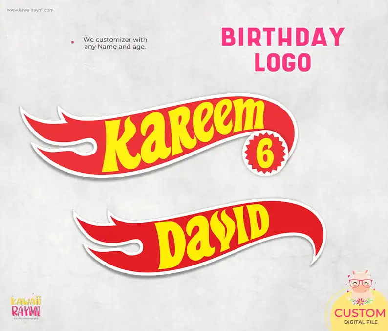 Custom Hot Wheels Logo for Birthday Parties