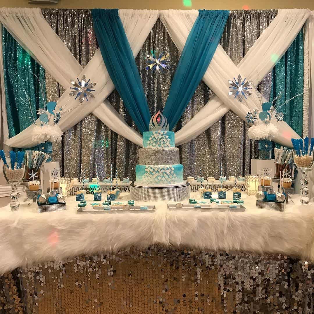 Elegant Frozen Birthday Cake Table