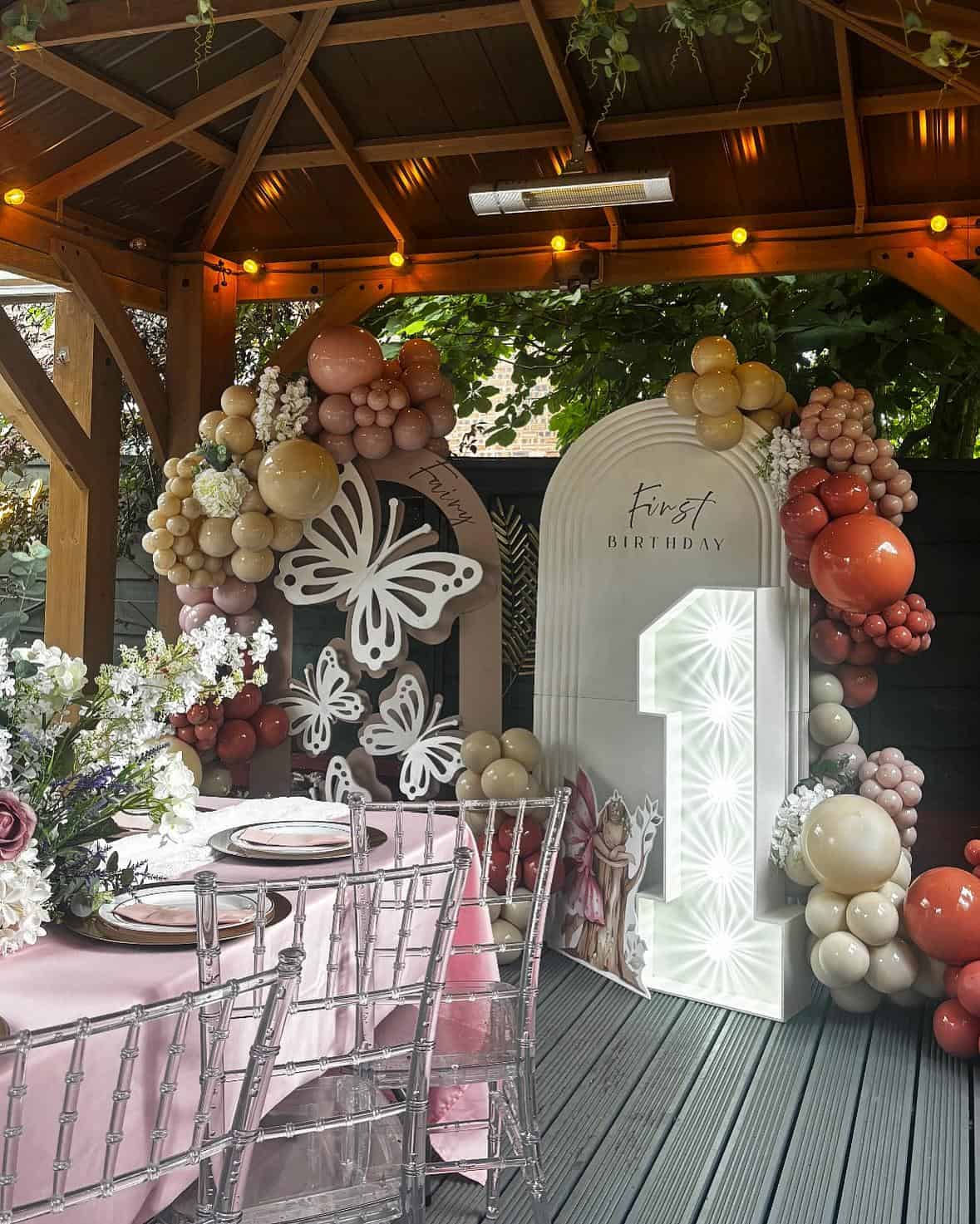 Elegant Gazebo Fairy Birthday Party Setup
