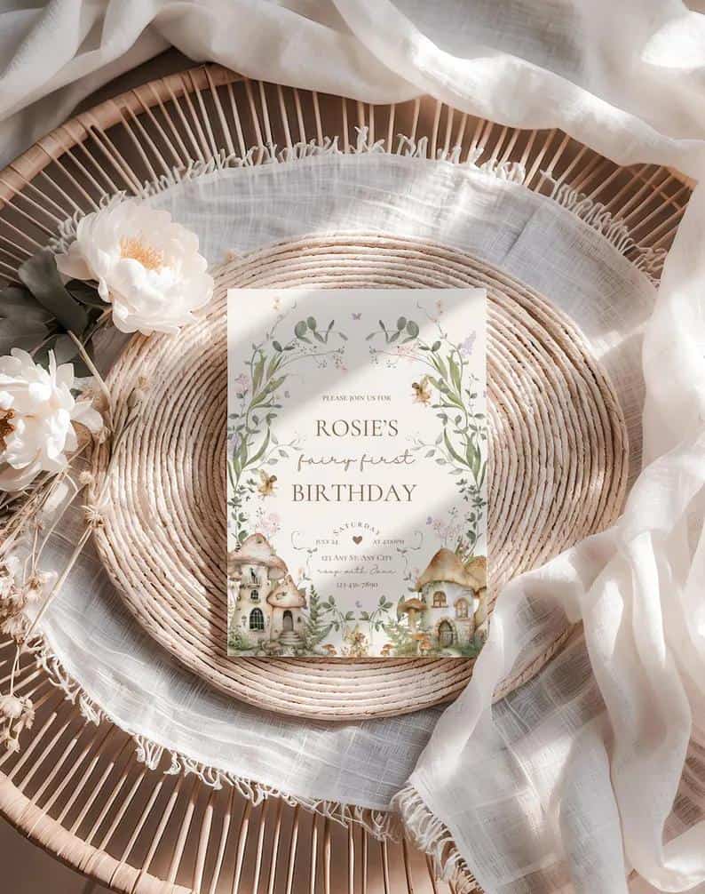 Enchanted Cottage Fairy Birthday Invite