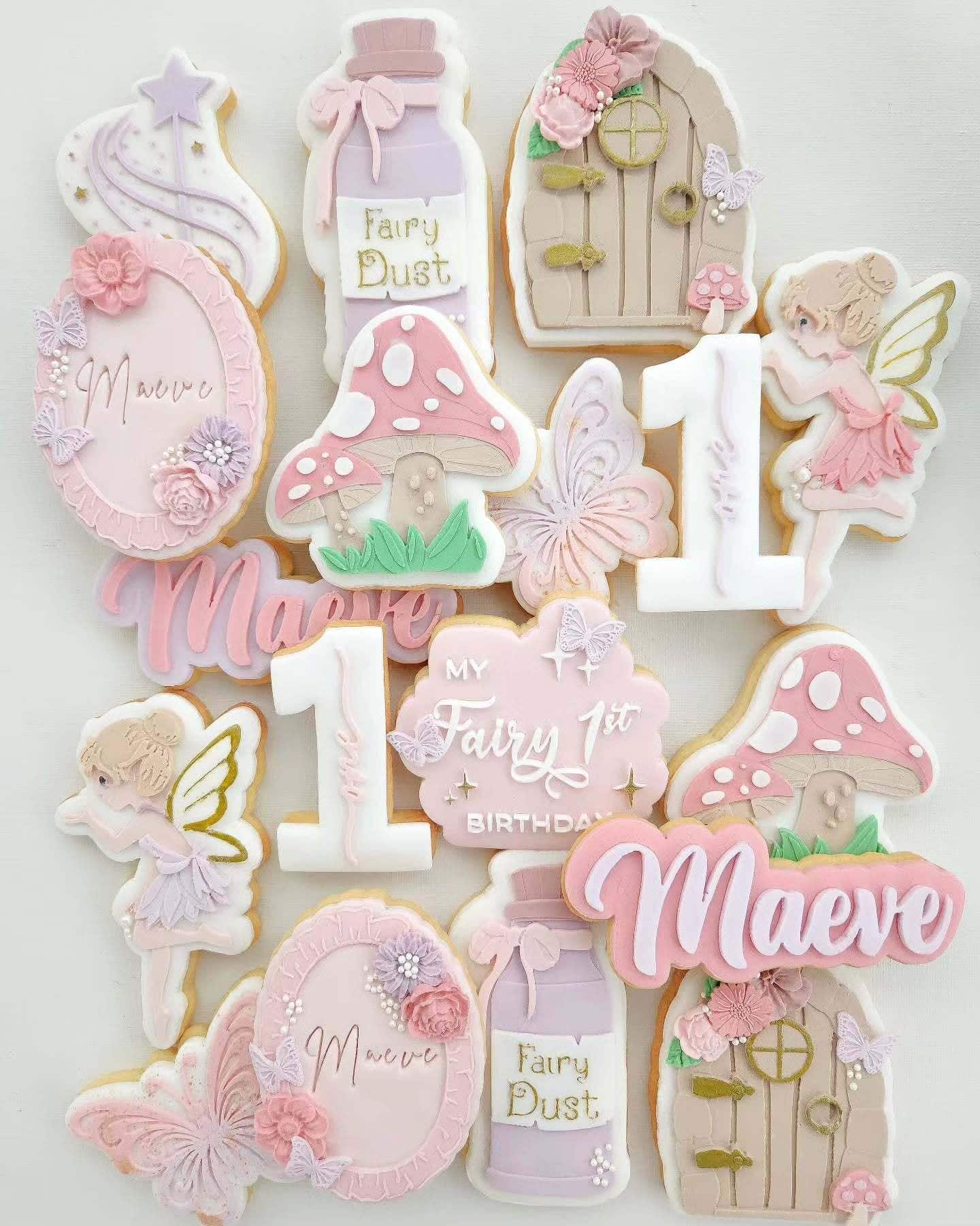 Fairy-Themed First Birthday Decorated Cookies
