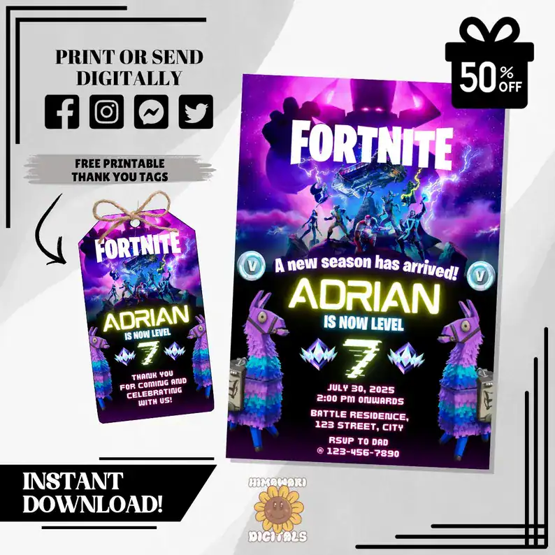 Fortnite Digital Invitation – Adrian Level 7