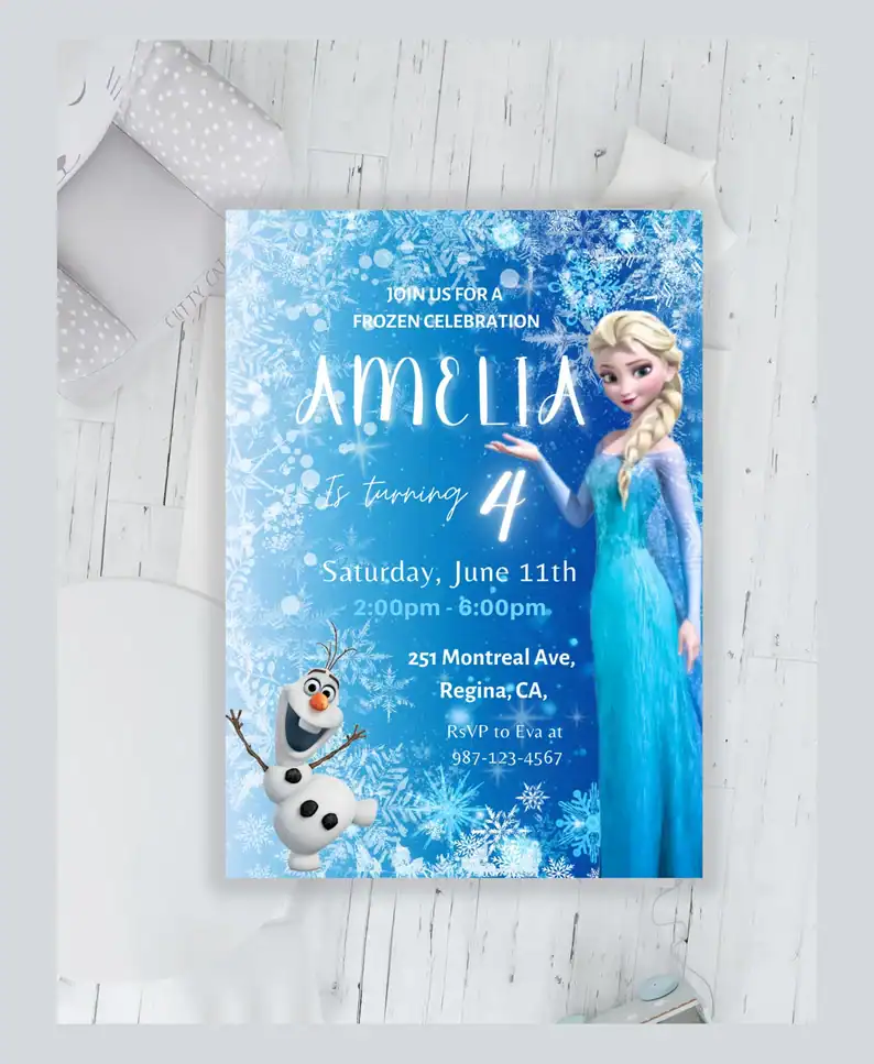 Frozen Birthday Invitation Amelia
