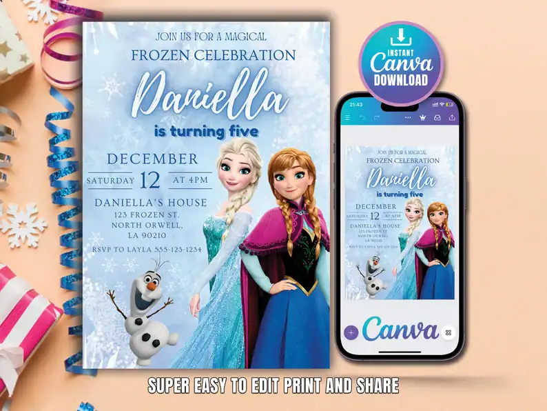 Frozen Birthday Invitation Daniella