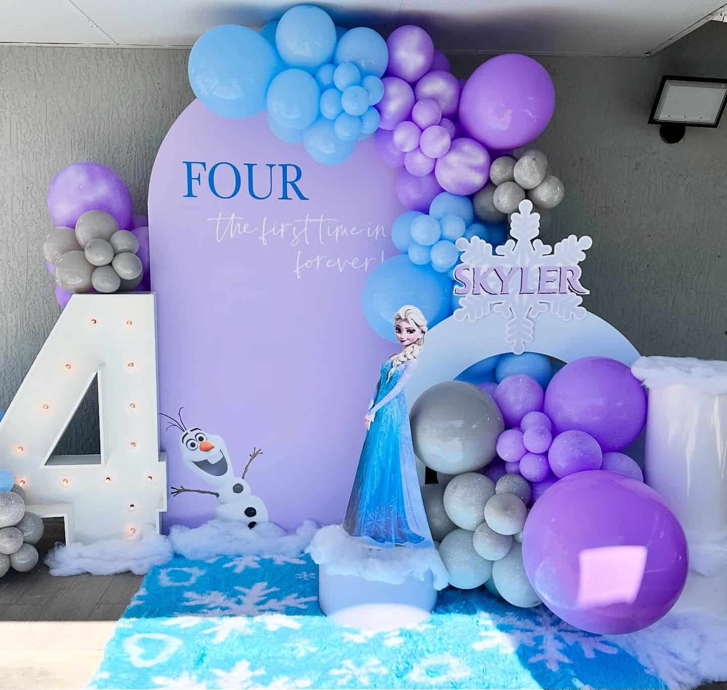 Frozen Birthday Photo Backdrop Idea