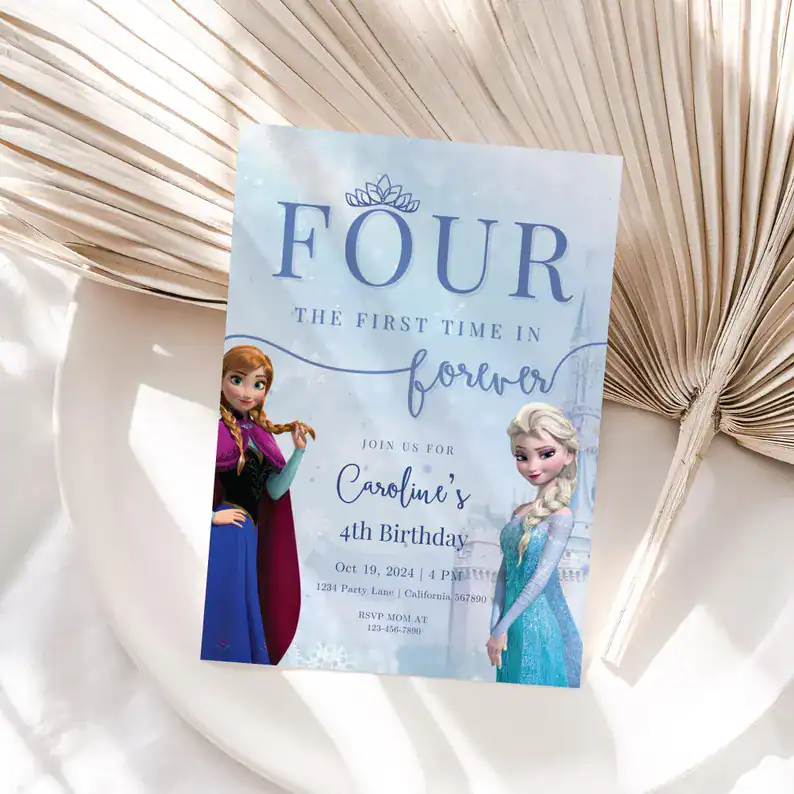 Frozen Invite Caroline Fourth Birthday