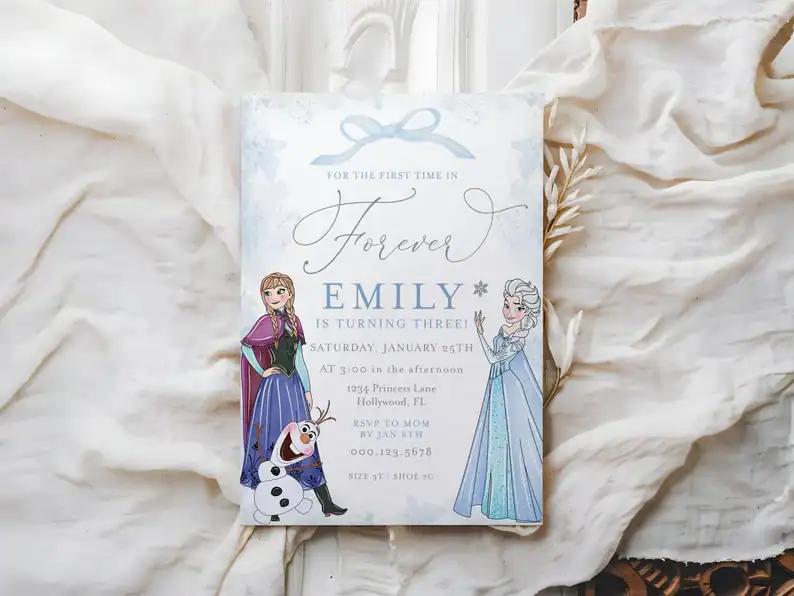 Frozen Invite Emily Turning Three