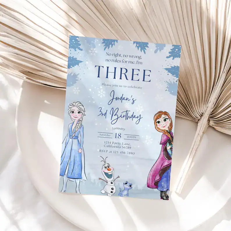 Frozen Third Birthday Invitation Jordan