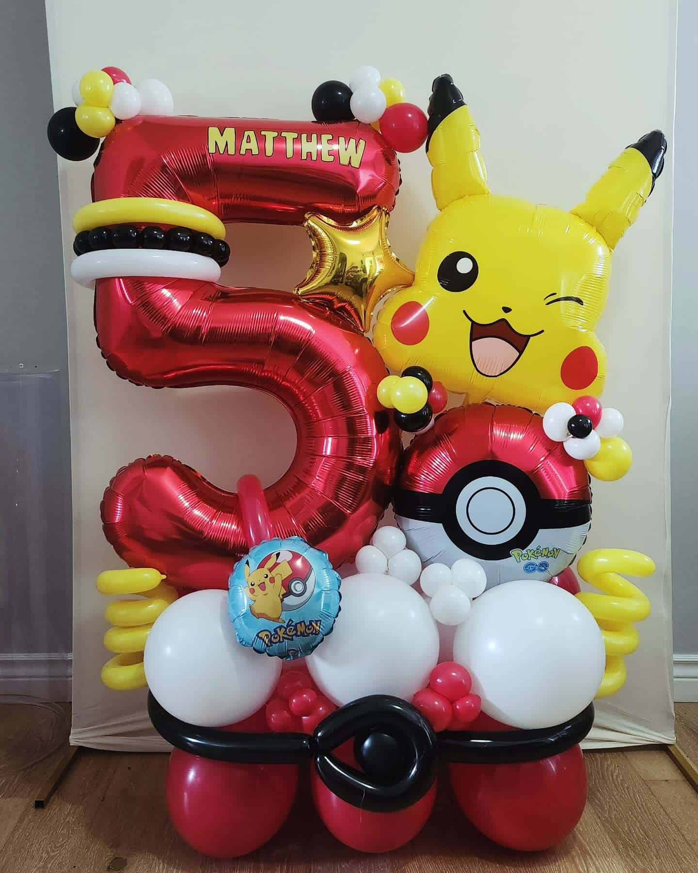 Number Five Pikachu Balloon Display
