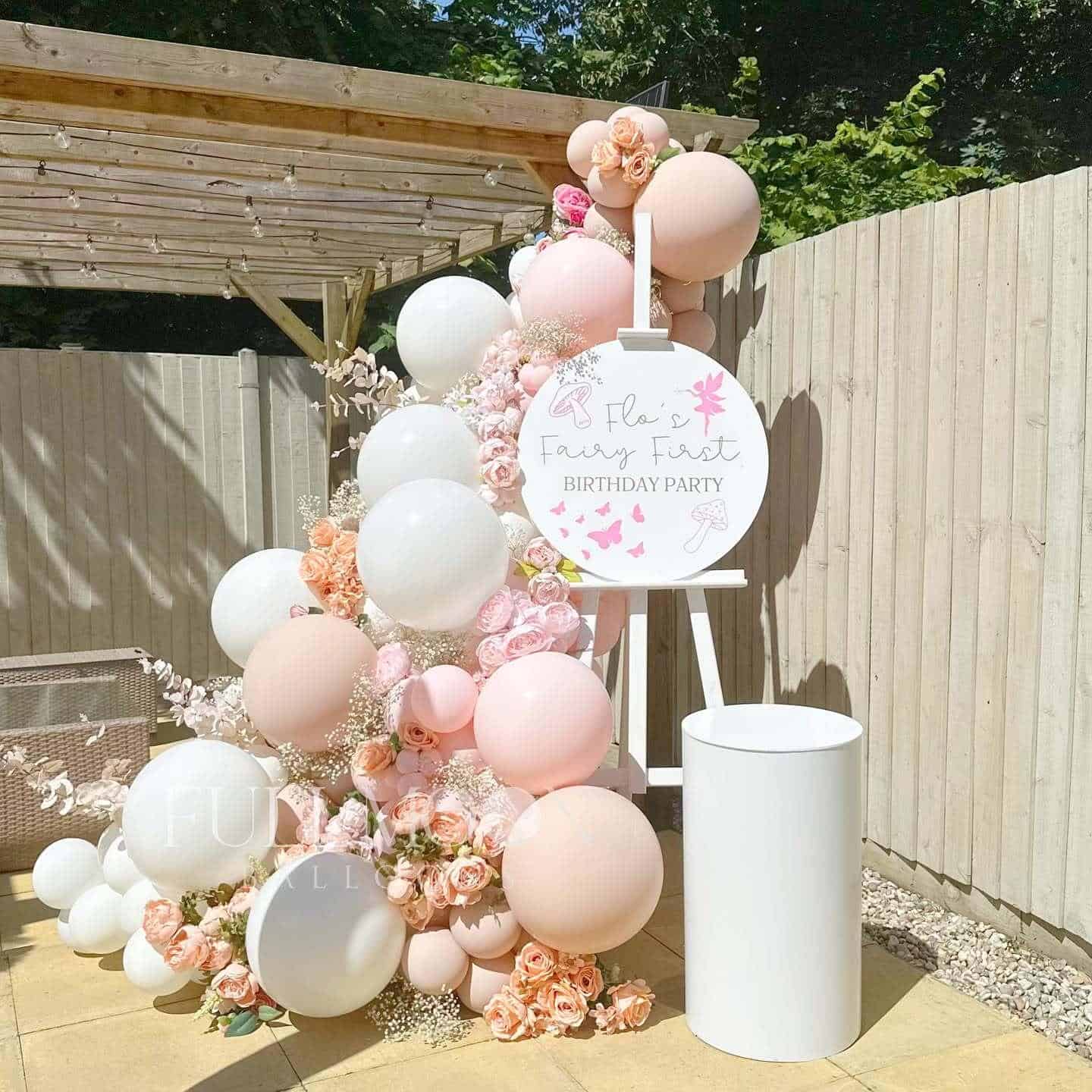 Outdoor Fairy-Themed Balloon Backdrop