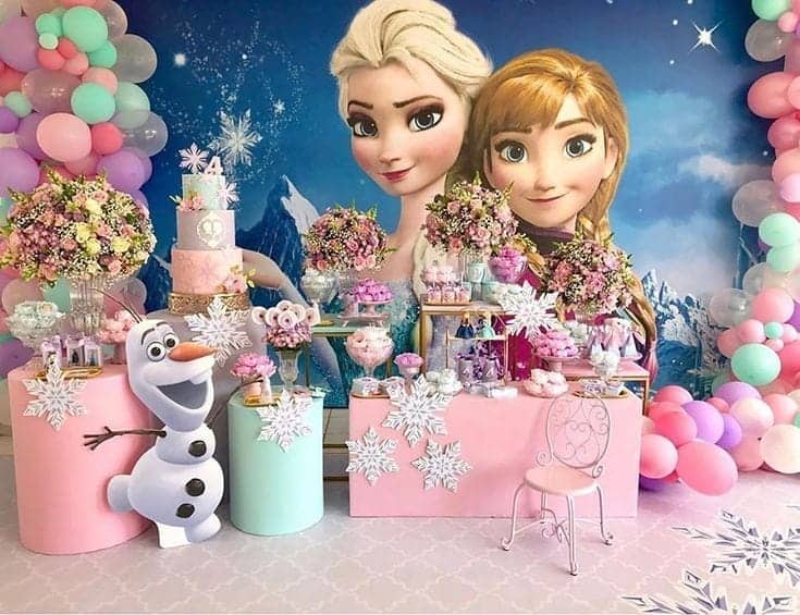 Pastel Frozen Birthday Setup