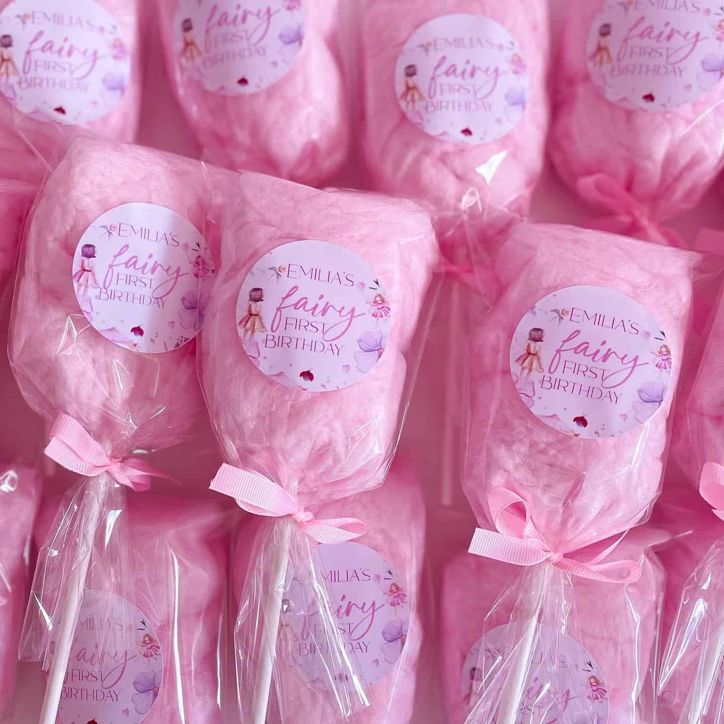 Pink Cotton Candy Fairy Birthday Favors