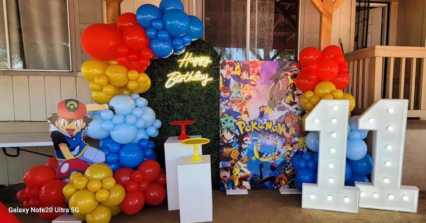 Pokémon Balloon Photo Backdrop
