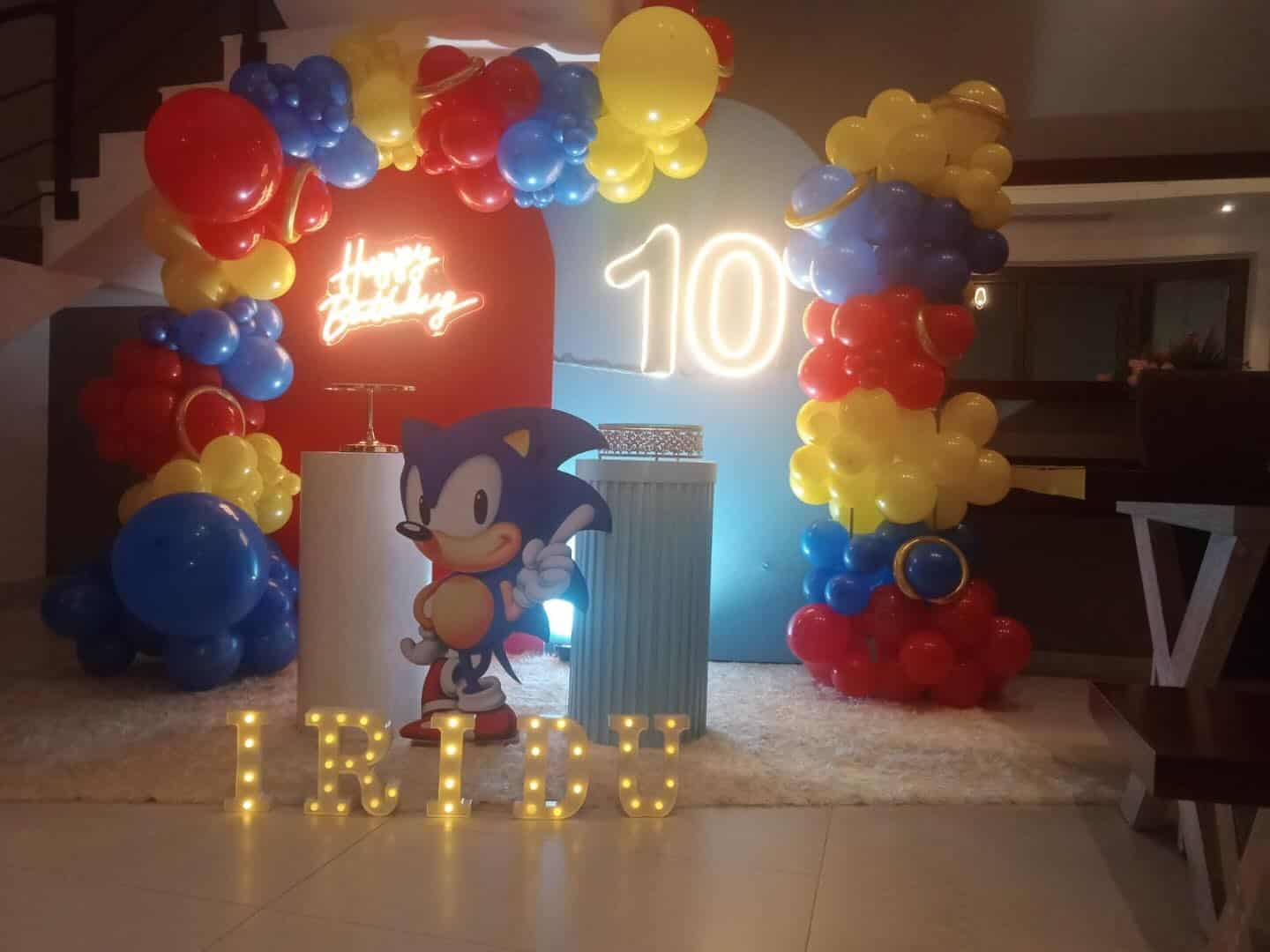 Sonic 10th Birthday Balloon Display