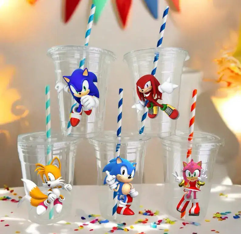 Sonic Character Plastic Party Cups