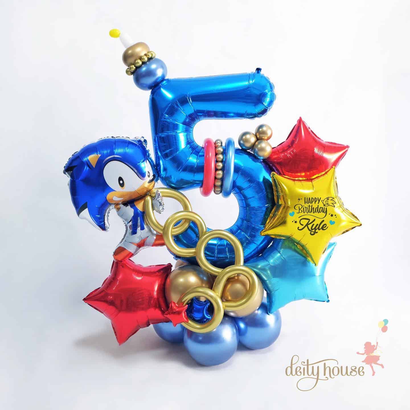 Sonic Foil Balloons Birthday Centerpiece