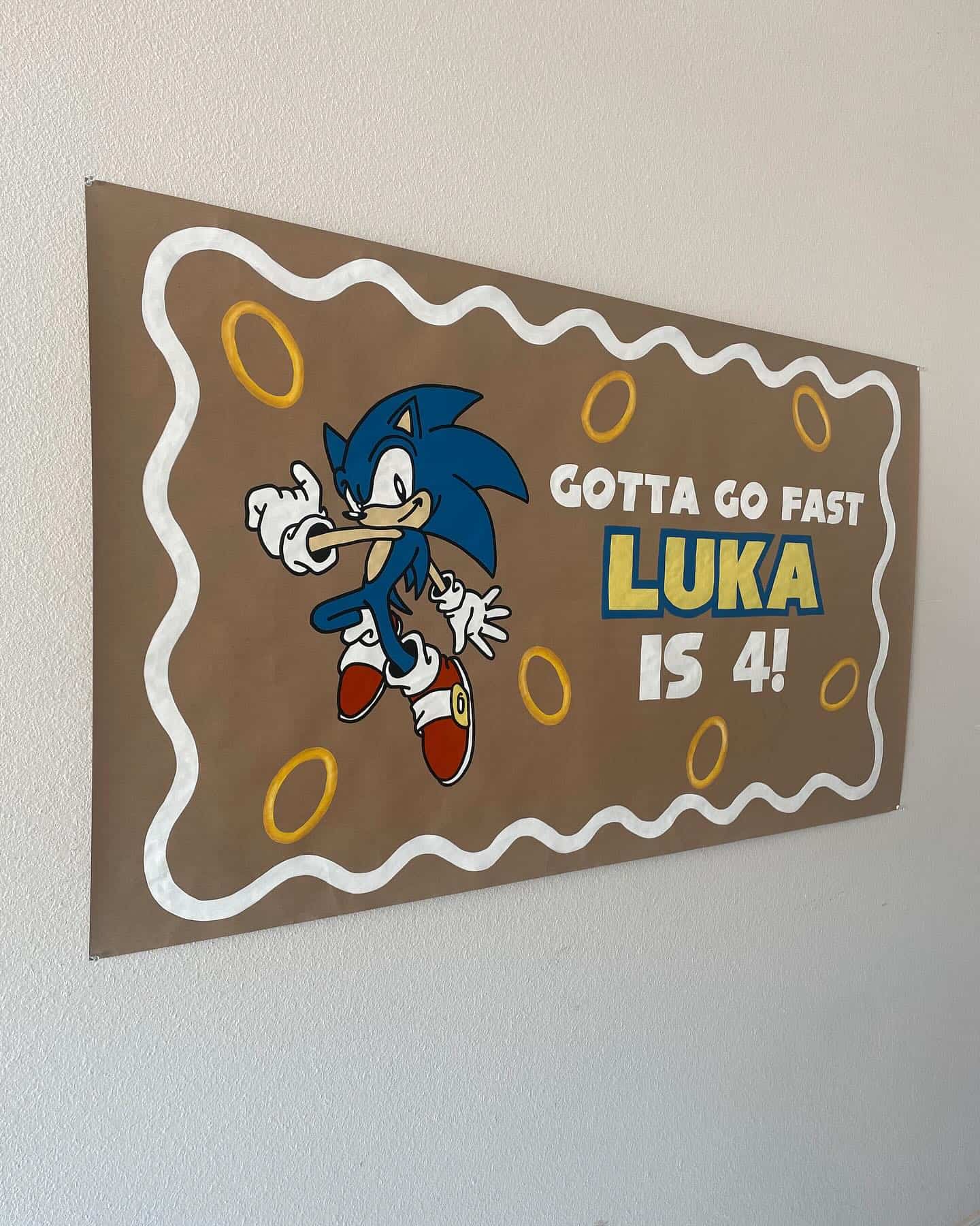 Sonic Gotta Go Fast Birthday Banner