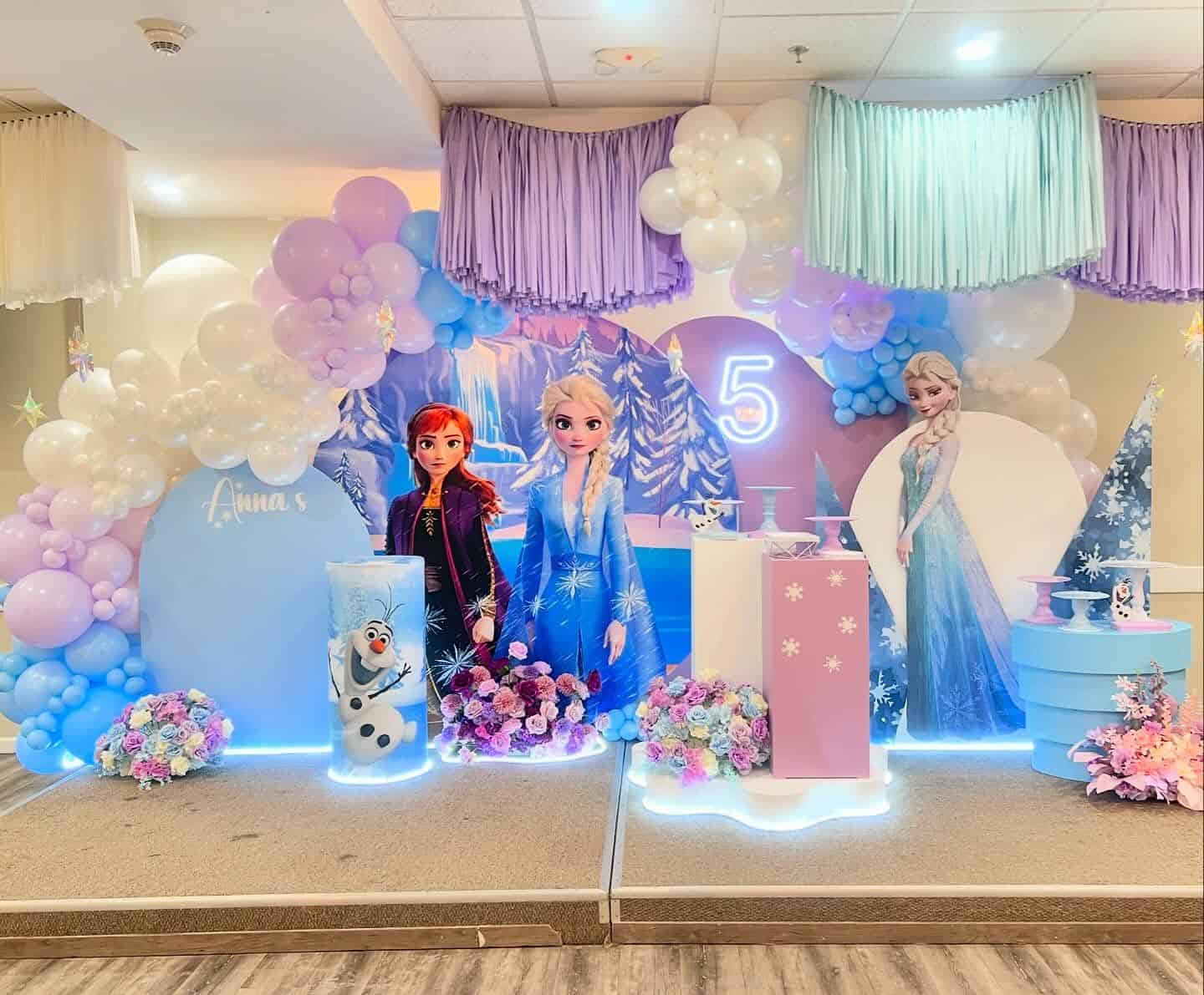 Vibrant Frozen Birthday Stage