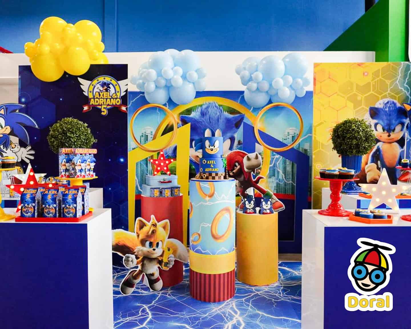 Vibrant Sonic Birthday Dessert Display