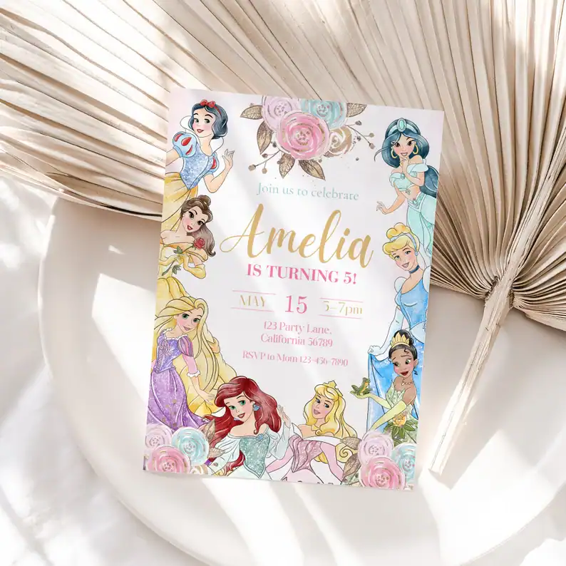 Watercolor Princess Invitation